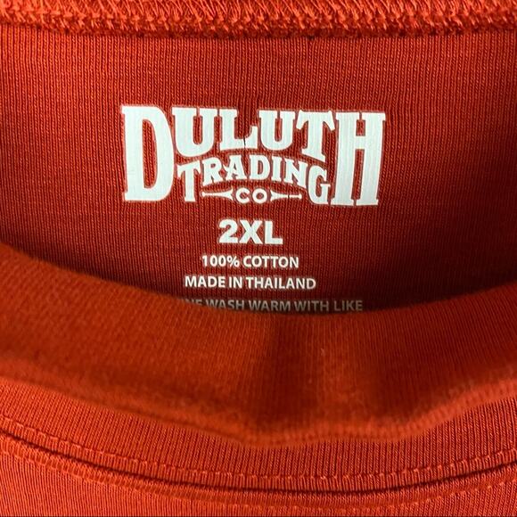 Duluth Dark Orange Cotton Knit Mock Neck Top 2XL - Picture 2 of 4